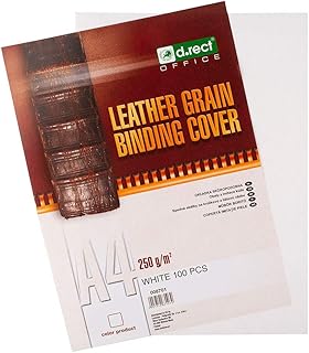 D.RECT Rückwände Deckblätter mit Lederstruktur Rückenkarton 250 gr/m², Rückendeckel für Bi…