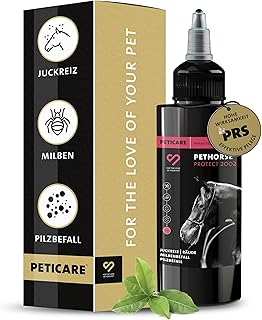 Peticare Anti-Parasiten Mittel für Pferde | gegen Milben Flöhe Pilze | lindert effektiv Juckrei…