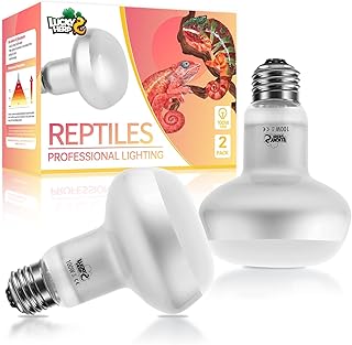 LUCKY HERP Reptilien Wärmelampe Terrarium, UVA Lampe Schildkröte 100W 2 Pack, Heizlampe Terrari…