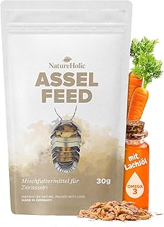 NatureHolic Assel Feed | Hauptfutter für Asseln im Terrarium | Proteinreiches Hauptfutter für A…