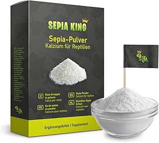 Sepia-Pulver – Kalzium für Schildkröten, Bartagame, Reptilien – gemahlene Sepiaschalen – Futter…